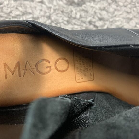 Mago leather heeled open toe shoes size 41 black - Picture 9 of 9